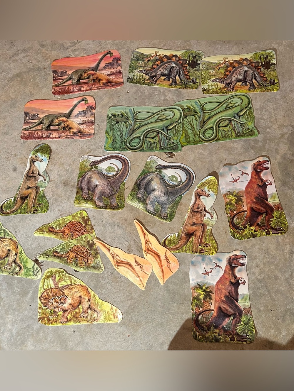 2 sets of 9 dinosaur posters